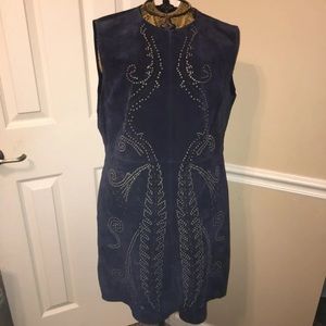NWT Zara woman dress Large Suede
